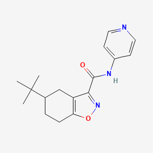 molecular formula C17H21N3O2 B10940750 5-tert-butyl-N-(pyridin-4-yl)-4,5,6,7-tetrahydro-1,2-benzoxazole-3-carboxamide 