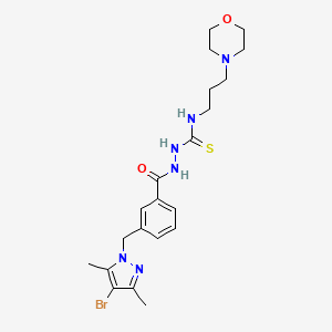 2-({3-[(4-bromo-3,5-dimethyl-1H-pyrazol-1-yl)methyl]phenyl}carbonyl)-N-[3-(morpholin-4-yl)propyl]hydrazinecarbothioamide