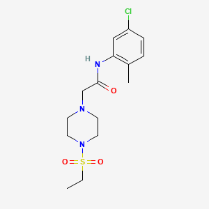 molecular formula C15H22ClN3O3S B10940770 N-(5-chloro-2-methylphenyl)-2-[4-(ethylsulfonyl)piperazin-1-yl]acetamide 