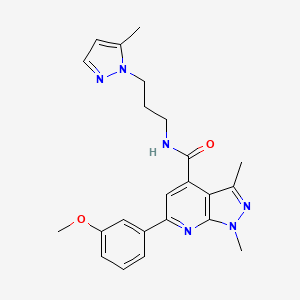 6-(3-methoxyphenyl)-1,3-dimethyl-N-[3-(5-methyl-1H-pyrazol-1-yl)propyl]-1H-pyrazolo[3,4-b]pyridine-4-carboxamide