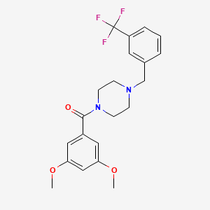 molecular formula C21H23F3N2O3 B10940787 (3,5-Dimethoxyphenyl){4-[3-(trifluoromethyl)benzyl]piperazin-1-yl}methanone 