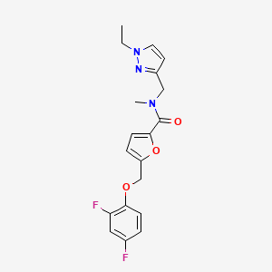 molecular formula C19H19F2N3O3 B10940815 5-[(2,4-difluorophenoxy)methyl]-N-[(1-ethyl-1H-pyrazol-3-yl)methyl]-N-methylfuran-2-carboxamide 