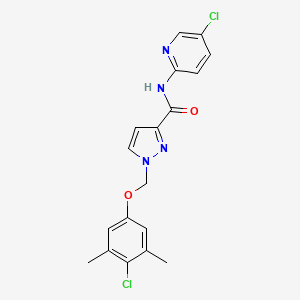 1-[(4-chloro-3,5-dimethylphenoxy)methyl]-N-(5-chloropyridin-2-yl)-1H-pyrazole-3-carboxamide