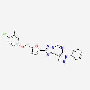 2-{5-[(4-Chloro-3-methylphenoxy)methyl]-2-furyl}-7-phenyl-7H-pyrazolo[4,3-E][1,2,4]triazolo[1,5-C]pyrimidine