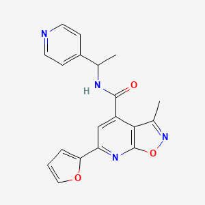 molecular formula C19H16N4O3 B10940859 6-(furan-2-yl)-3-methyl-N-[1-(pyridin-4-yl)ethyl][1,2]oxazolo[5,4-b]pyridine-4-carboxamide 