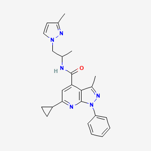 6-cyclopropyl-3-methyl-N-[1-(3-methyl-1H-pyrazol-1-yl)propan-2-yl]-1-phenyl-1H-pyrazolo[3,4-b]pyridine-4-carboxamide