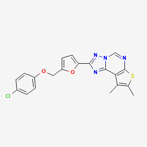 2-{5-[(4-Chlorophenoxy)methyl]-2-furyl}-8,9-dimethylthieno[3,2-E][1,2,4]triazolo[1,5-C]pyrimidine