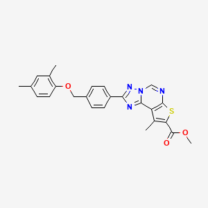 Methyl 2-{4-[(2,4-dimethylphenoxy)methyl]phenyl}-9-methylthieno[3,2-e][1,2,4]triazolo[1,5-c]pyrimidine-8-carboxylate