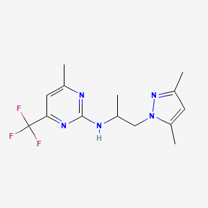 N-[1-(3,5-dimethyl-1H-pyrazol-1-yl)propan-2-yl]-4-methyl-6-(trifluoromethyl)pyrimidin-2-amine