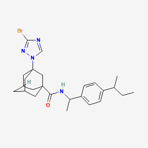 3-(3-Bromo-1H-1,2,4-triazol-1-YL)-N-{1-[4-(sec-butyl)phenyl]ethyl}-1-adamantanecarboxamide