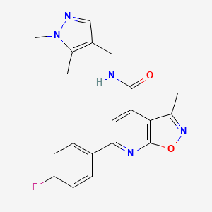 molecular formula C20H18FN5O2 B10940921 N-[(1,5-dimethyl-1H-pyrazol-4-yl)methyl]-6-(4-fluorophenyl)-3-methyl[1,2]oxazolo[5,4-b]pyridine-4-carboxamide 