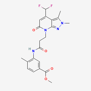 methyl 3-({3-[4-(difluoromethyl)-2,3-dimethyl-6-oxo-2,6-dihydro-7H-pyrazolo[3,4-b]pyridin-7-yl]propanoyl}amino)-4-methylbenzoate