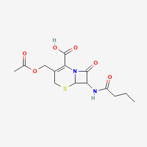 3-[(Acetyloxy)methyl]-7-(butanoylamino)-8-oxo-5-thia-1-azabicyclo[4.2.0]oct-2-ene-2-carboxylic acid