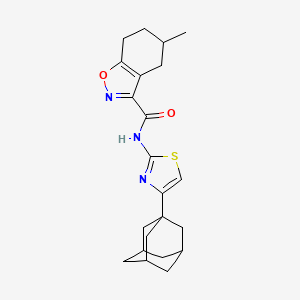 molecular formula C22H27N3O2S B10940945 N~3~-[4-(1-Adamantyl)-1,3-thiazol-2-YL]-5-methyl-4,5,6,7-tetrahydro-1,2-benzisoxazole-3-carboxamide 