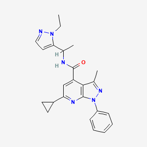 6-cyclopropyl-N-[1-(1-ethyl-1H-pyrazol-5-yl)ethyl]-3-methyl-1-phenyl-1H-pyrazolo[3,4-b]pyridine-4-carboxamide