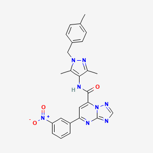 molecular formula C25H22N8O3 B10940970 N-[3,5-dimethyl-1-(4-methylbenzyl)-1H-pyrazol-4-yl]-5-(3-nitrophenyl)[1,2,4]triazolo[1,5-a]pyrimidine-7-carboxamide 