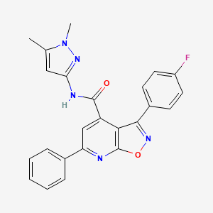 molecular formula C24H18FN5O2 B10940977 N-(1,5-dimethyl-1H-pyrazol-3-yl)-3-(4-fluorophenyl)-6-phenyl[1,2]oxazolo[5,4-b]pyridine-4-carboxamide 