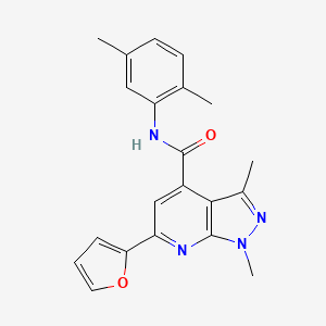 molecular formula C21H20N4O2 B10941018 N-(2,5-dimethylphenyl)-6-(furan-2-yl)-1,3-dimethyl-1H-pyrazolo[3,4-b]pyridine-4-carboxamide 