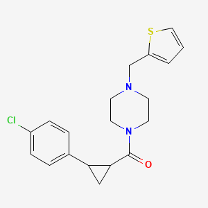 molecular formula C19H21ClN2OS B10941023 [2-(4-Chlorophenyl)cyclopropyl][4-(thiophen-2-ylmethyl)piperazin-1-yl]methanone 