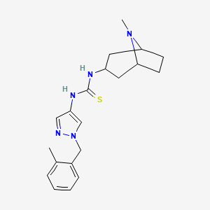 molecular formula C20H27N5S B10941034 1-(8-methyl-8-azabicyclo[3.2.1]oct-3-yl)-3-[1-(2-methylbenzyl)-1H-pyrazol-4-yl]thiourea 