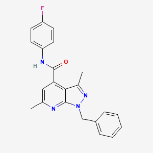 1-benzyl-N-(4-fluorophenyl)-3,6-dimethyl-1H-pyrazolo[3,4-b]pyridine-4-carboxamide