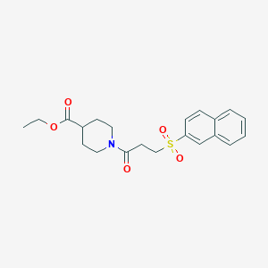 molecular formula C21H25NO5S B10941050 Ethyl 1-[3-(naphthalen-2-ylsulfonyl)propanoyl]piperidine-4-carboxylate 