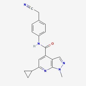 N-[4-(cyanomethyl)phenyl]-6-cyclopropyl-1-methyl-1H-pyrazolo[3,4-b]pyridine-4-carboxamide