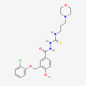 molecular formula C23H29ClN4O4S B10941071 2-({3-[(2-chlorophenoxy)methyl]-4-methoxyphenyl}carbonyl)-N-[3-(morpholin-4-yl)propyl]hydrazinecarbothioamide 