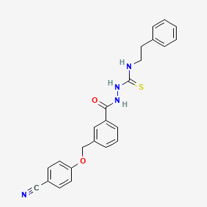 molecular formula C24H22N4O2S B10941079 2-({3-[(4-cyanophenoxy)methyl]phenyl}carbonyl)-N-(2-phenylethyl)hydrazinecarbothioamide 