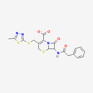 3-{[(5-Methyl-1,3,4-thiadiazol-2-yl)sulfanyl]methyl}-8-oxo-7-[(phenylacetyl)amino]-5-thia-1-azabicyclo[4.2.0]oct-2-ene-2-carboxylate