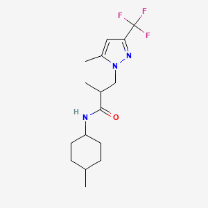 2-methyl-N-(4-methylcyclohexyl)-3-[5-methyl-3-(trifluoromethyl)-1H-pyrazol-1-yl]propanamide