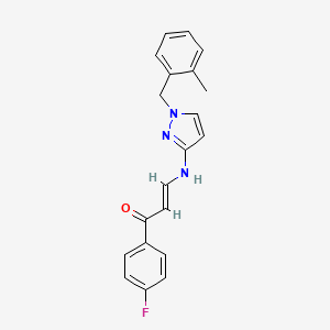 (2E)-1-(4-fluorophenyl)-3-{[1-(2-methylbenzyl)-1H-pyrazol-3-yl]amino}prop-2-en-1-one