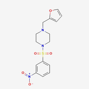 molecular formula C15H17N3O5S B10941100 1-(Furan-2-ylmethyl)-4-[(3-nitrophenyl)sulfonyl]piperazine 