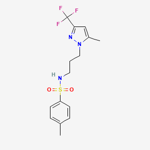 4-methyl-N-{3-[5-methyl-3-(trifluoromethyl)-1H-pyrazol-1-yl]propyl}benzenesulfonamide