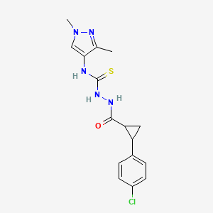 2-{[2-(4-chlorophenyl)cyclopropyl]carbonyl}-N-(1,3-dimethyl-1H-pyrazol-4-yl)hydrazinecarbothioamide