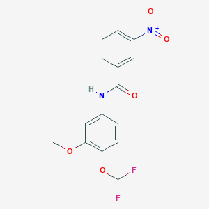 molecular formula C15H12F2N2O5 B10941145 N-[4-(difluoromethoxy)-3-methoxyphenyl]-3-nitrobenzamide 