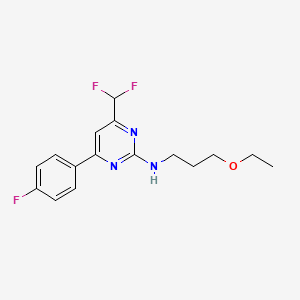 molecular formula C16H18F3N3O B10941162 4-(difluoromethyl)-N-(3-ethoxypropyl)-6-(4-fluorophenyl)pyrimidin-2-amine 