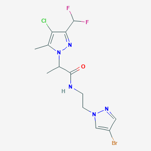 molecular formula C13H15BrClF2N5O B10941205 N-[2-(4-bromo-1H-pyrazol-1-yl)ethyl]-2-[4-chloro-3-(difluoromethyl)-5-methyl-1H-pyrazol-1-yl]propanamide 