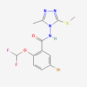 5-bromo-2-(difluoromethoxy)-N-[3-methyl-5-(methylsulfanyl)-4H-1,2,4-triazol-4-yl]benzamide