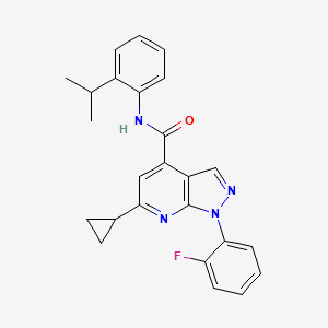 6-cyclopropyl-1-(2-fluorophenyl)-N-[2-(propan-2-yl)phenyl]-1H-pyrazolo[3,4-b]pyridine-4-carboxamide