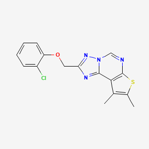 molecular formula C16H13ClN4OS B10941219 2-[(2-Chlorophenoxy)methyl]-8,9-dimethylthieno[3,2-e][1,2,4]triazolo[1,5-c]pyrimidine 