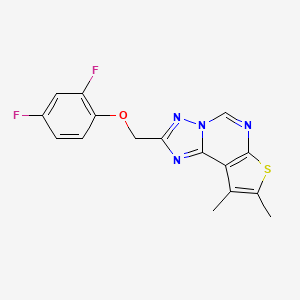 molecular formula C16H12F2N4OS B10941221 2,4-Difluorophenyl [(8,9-dimethylthieno[3,2-E][1,2,4]triazolo[1,5-C]pyrimidin-2-YL)methyl] ether 