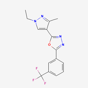 2-(1-ethyl-3-methyl-1H-pyrazol-4-yl)-5-[3-(trifluoromethyl)phenyl]-1,3,4-oxadiazole