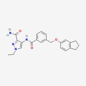 4-[({3-[(2,3-dihydro-1H-inden-5-yloxy)methyl]phenyl}carbonyl)amino]-1-ethyl-1H-pyrazole-3-carboxamide