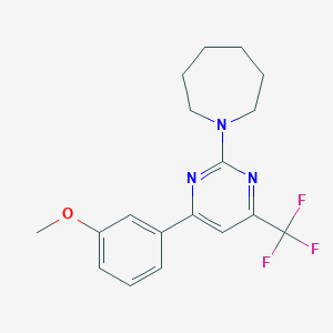 1-[4-(3-Methoxyphenyl)-6-(trifluoromethyl)pyrimidin-2-yl]azepane