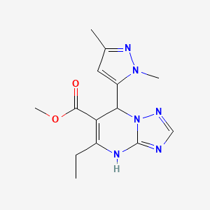 methyl 7-(1,3-dimethyl-1H-pyrazol-5-yl)-5-ethyl-4,7-dihydro[1,2,4]triazolo[1,5-a]pyrimidine-6-carboxylate