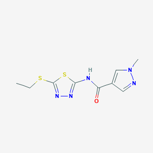 molecular formula C9H11N5OS2 B10941296 N-[5-(ethylsulfanyl)-1,3,4-thiadiazol-2-yl]-1-methyl-1H-pyrazole-4-carboxamide 