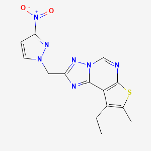 9-ethyl-8-methyl-2-[(3-nitro-1H-pyrazol-1-yl)methyl]thieno[3,2-e][1,2,4]triazolo[1,5-c]pyrimidine