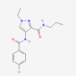 4-{[(4-chlorophenyl)carbonyl]amino}-1-ethyl-N-propyl-1H-pyrazole-3-carboxamide