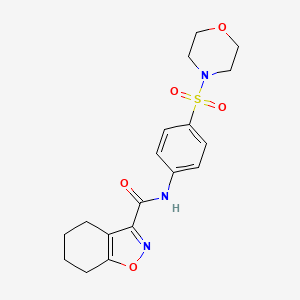 molecular formula C18H21N3O5S B10941325 N-[4-(morpholin-4-ylsulfonyl)phenyl]-4,5,6,7-tetrahydro-1,2-benzoxazole-3-carboxamide 